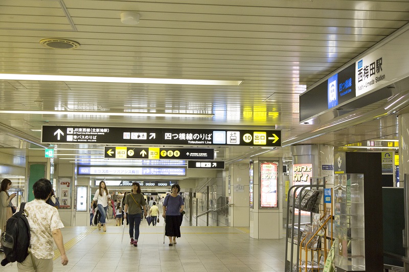 １．地下鉄 西梅田駅・南改札口からの道順